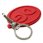 Dolce & Gabbana Red Rubber DG Logo Silver Brass Metal Keyring Keychain