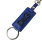 Dolce & Gabbana Blue Calf Leather DG Logo Silver Brass Keyring Keychain