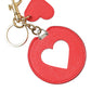 Dolce & Gabbana Red Heart Calf Leather Gold Tone Brass Keyring Keychain