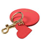 Dolce & Gabbana Red Heart Calf Leather Gold Tone Brass Keyring Keychain