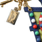 Dolce & Gabbana Multicolor Gold Tone Carretto Keychain Keyring