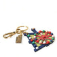 Dolce & Gabbana Multicolor Gold Tone Carretto Keychain Keyring