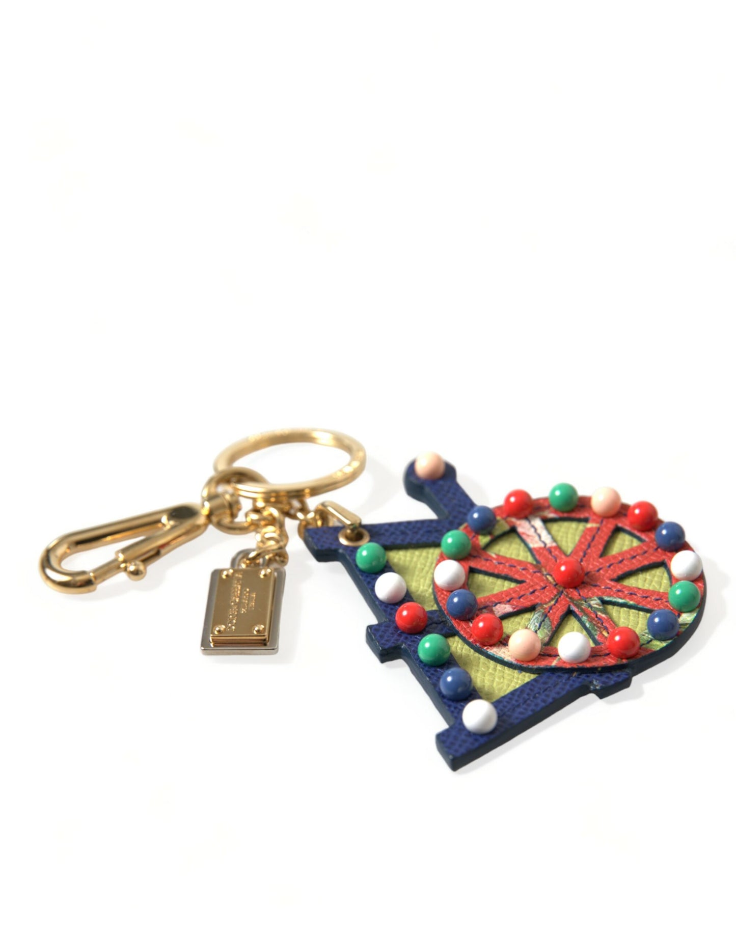 Dolce & Gabbana Multicolor Gold Tone Carretto Keychain Keyring