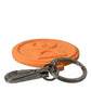 Dolce & Gabbana Orange Rubber DG Logo Silver Brass Metal Keyring Keychain