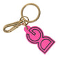 Dolce & Gabbana Pink Rubber Gold Tone Metal DG Logo Keyring Keychain