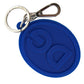 Dolce & Gabbana Blue Rubber DG Logo Silver Brass Metal Keyring Keychain