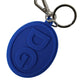 Dolce & Gabbana Blue Rubber DG Logo Silver Brass Metal Keyring Keychain