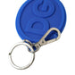 Dolce & Gabbana Blue Rubber DG Logo Silver Brass Metal Keyring Keychain