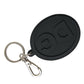 Dolce & Gabbana Black Rubber DG Logo Silver Brass Metal Keyring Keychain