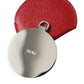 Dolce & Gabbana Red Calfskin Leather Round Logo Hand Mirror Holder