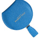 Dolce & Gabbana Blue Calfskin Leather Round Logo Hand Mirror Holder