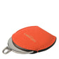 Dolce & Gabbana Orange Calfskin Leather Round Logo Hand Mirror Holder