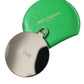 Dolce & Gabbana Green Calfskin Leather Round Logo Hand Mirror Holder