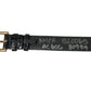 Dolce & Gabbana Black Textured Leather Gold Tone Metal Buckle Armband