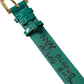 Dolce & Gabbana Green Textured Leather Gold Tone Metal Buckle Neckband