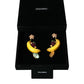 Dolce & Gabbana Gold Brass Crystal Banana Clip-on Dangling Earrings