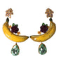 Dolce & Gabbana Gold Brass Crystal Banana Clip-on Dangling Earrings