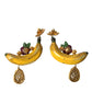 Dolce & Gabbana Gold Brass Crystal Banana Clip-on Dangling Earrings