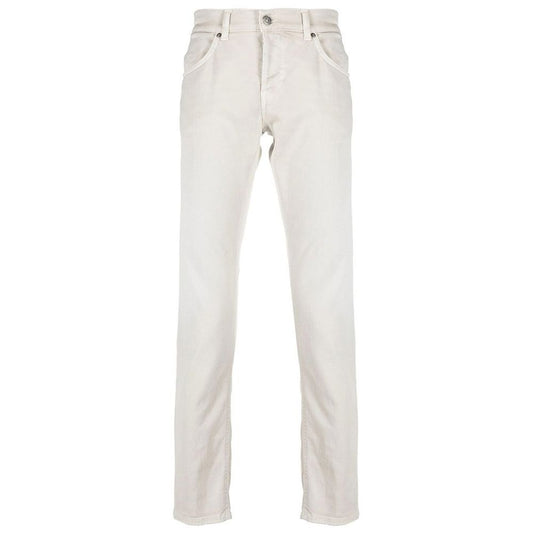 Dondup White Cotton Jeans & Pant