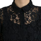 Dolce & Gabbana Elegant Floral Lace Blouse Top