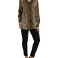 Dolce & Gabbana Elegant Brown Animal Print Silk Blouse