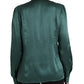 Dolce & Gabbana Elegant Dark Green Silk Blouse Top