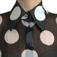 Dolce & Gabbana Silk Collared Button-Up Blouse in Black & White