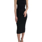 Dolce & Gabbana Elegant Black Halter Midi Dress