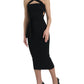 Dolce & Gabbana Elegant Black Halter Midi Dress