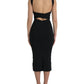 Dolce & Gabbana Elegant Black Halter Midi Dress