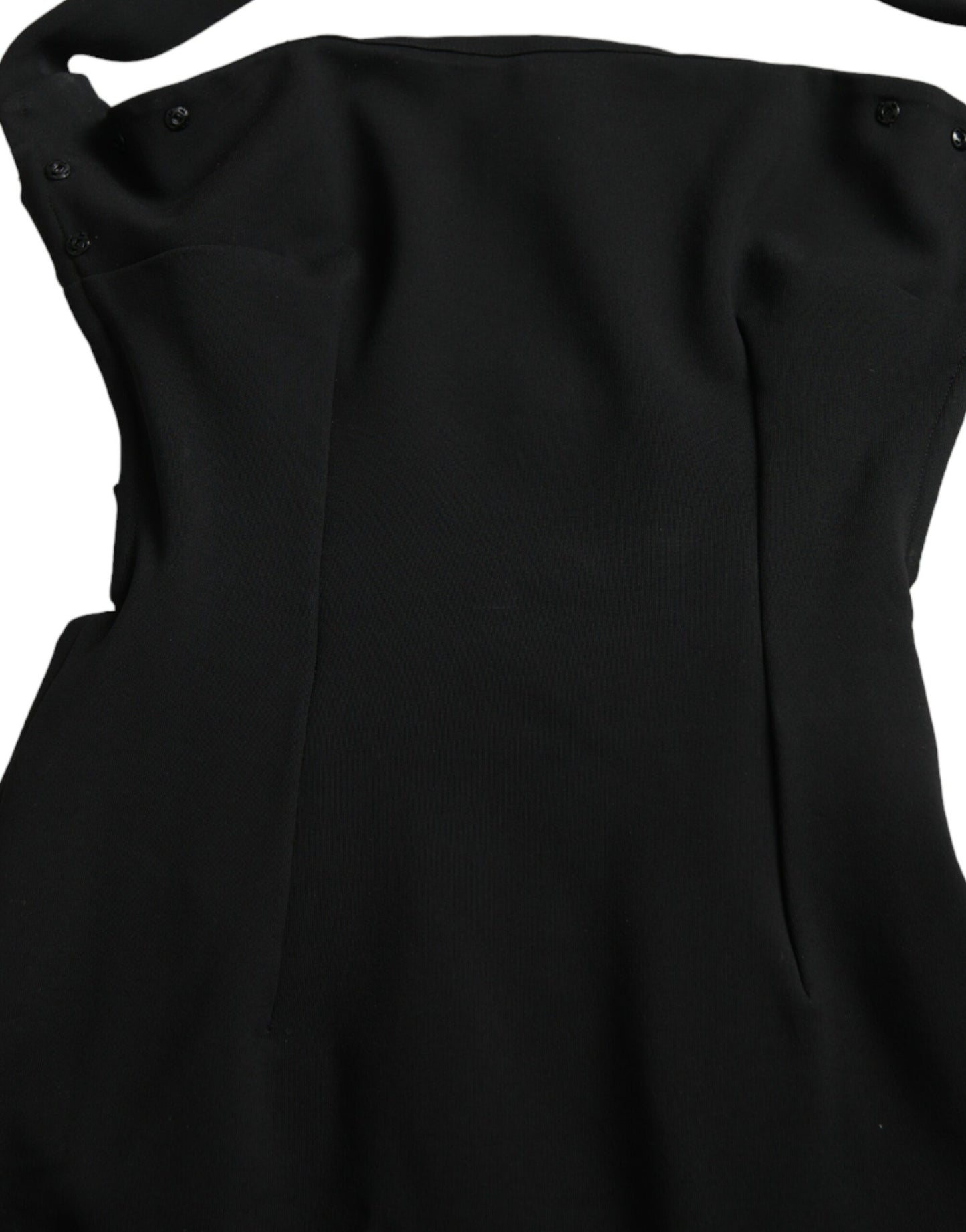 Dolce & Gabbana Elegant Black Halter Midi Dress