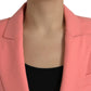 Dolce & Gabbana Chic Pink Peak Lapel Blazer