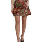 Dolce & Gabbana Maroon Floral Jacquard Mini Skirt