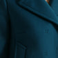 Dolce & Gabbana Blue Wool Cashmere Short Trench Coat Jacket