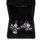 Dolce & Gabbana Gold Purple Crystal Butterfly Heart Locket Earrings