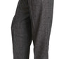 Dolce & Gabbana Gray Wool Pleated Cropped Trouser Pants