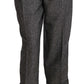 Dolce & Gabbana Gray Wool Pleated Cropped Trouser Pants