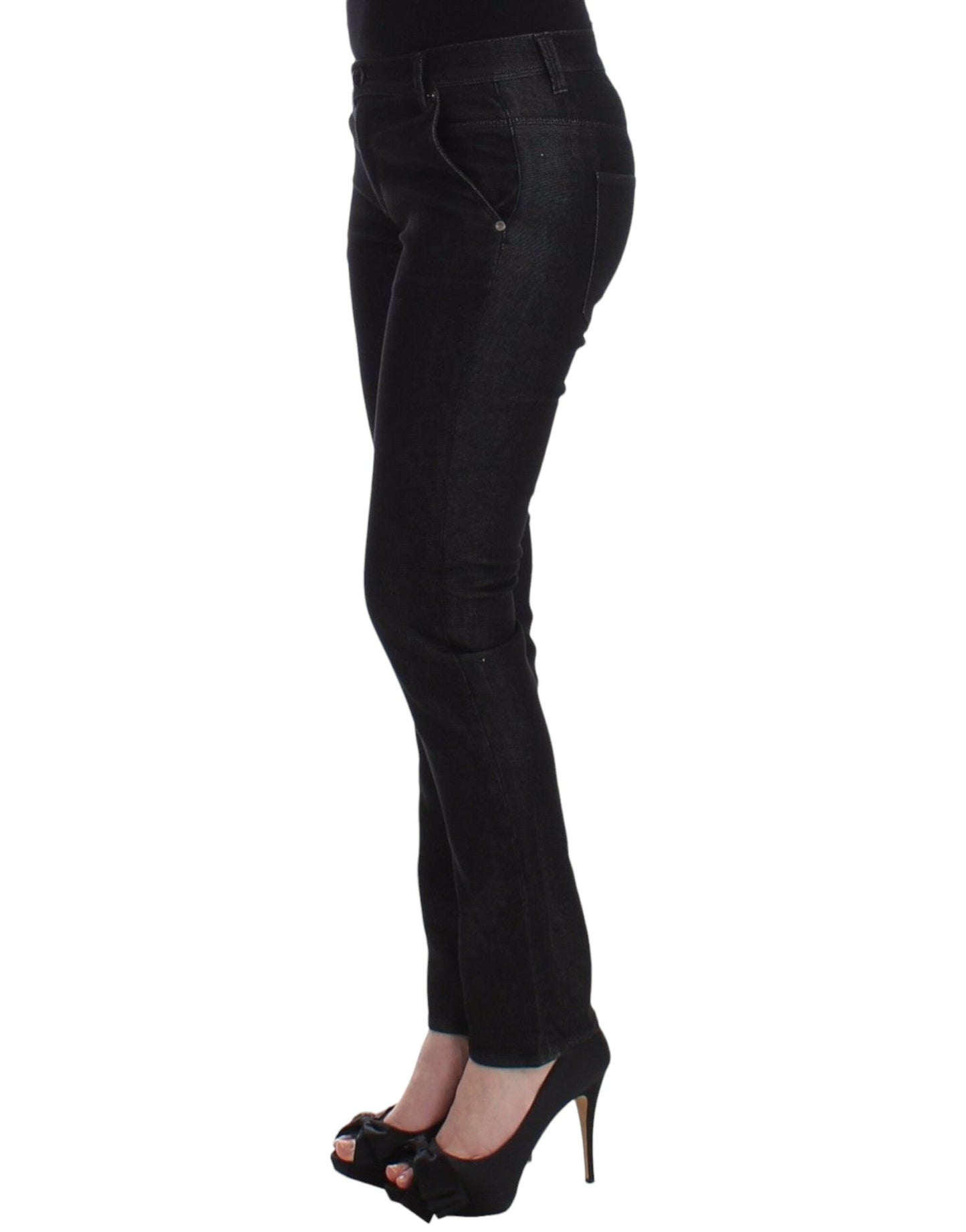 Ermanno Scervino Black Slim Jeans Denim Pants Skinny Leg Stretch