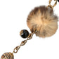 Dolce & Gabbana Gold Brass Leopard Fur Pearl Collier Chain Belt