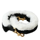 Dolce & Gabbana Black White Lapin Fur Handbag Shoulder Strap