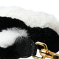 Dolce & Gabbana Black White Lapin Fur Handbag Shoulder Strap