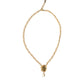 Dolce & Gabbana Gold Brass Chain Pearl Pendant Charm Necklace