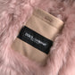 Dolce & Gabbana Beige Pink Lamb Leather Shearling Coat Jacket