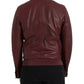 Dolce & Gabbana Maroon Exotic Leather Zip Biker Coat Jacket