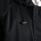 Dolce & Gabbana Black Hooded Long Windbreaker Jacket