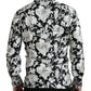 Dolce & Gabbana Black White Floral Button Down Casual Shirt