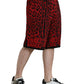 Dolce & Gabbana Red Leopard Print Viscose Bermuda Shorts