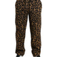 Dolce & Gabbana Brown Leopard Print Jogger Pants