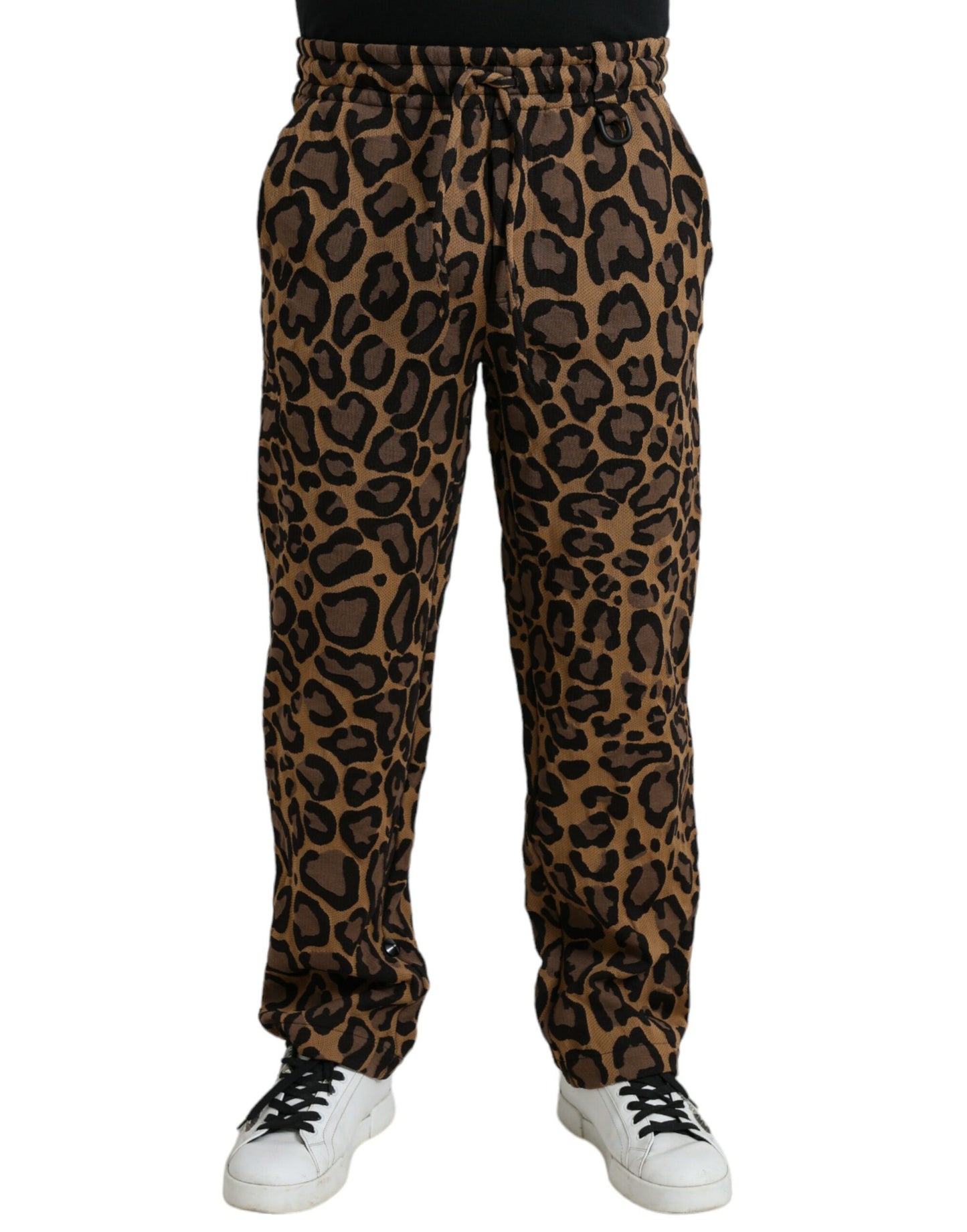 Dolce & Gabbana Brown Leopard Print Jogger Pants