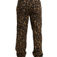 Dolce & Gabbana Brown Leopard Print Jogger Pants